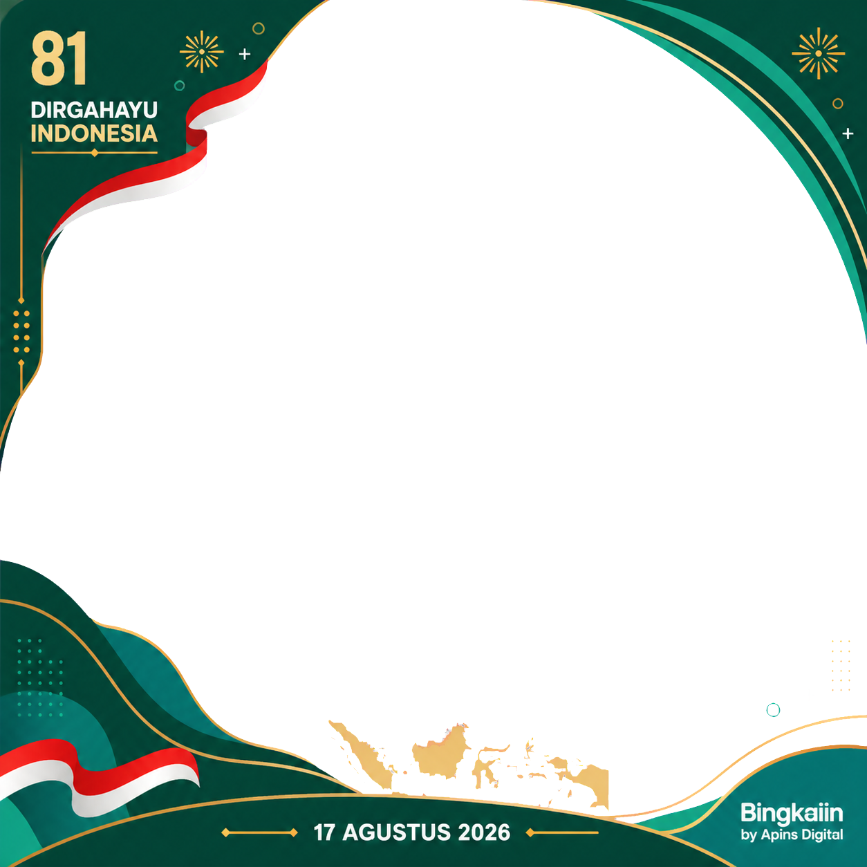 Template twibbon Dirgahayu Indonesia ke-81